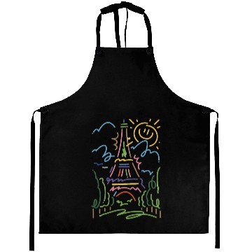 Discover Eiffel Tower Paris Hand Painted Paris France birth Aprons