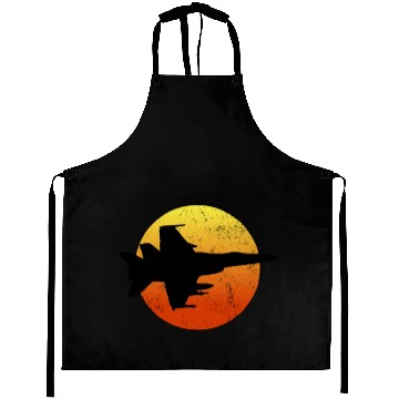 Discover F-18 Hornet Silhouette Retro Sunset Military F18f1 Aprons