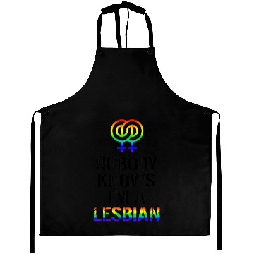 Discover Nobody Knows Im A Lesbian LGBT Gift Gay Lesbian Aprons