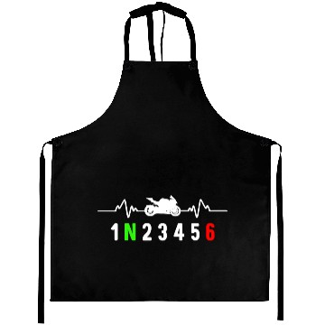 Discover Motorcycle gear shift racing biker heartbeat Aprons