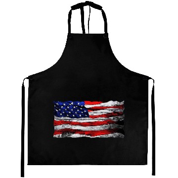 Discover American Flag Wood Style Black Stars and Stripes Aprons