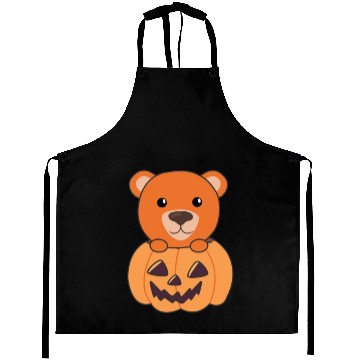 Discover Bear In Pumpkin Orange Bear Halloween Bear Aprons