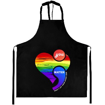 Discover Rainbow Heart Semicolon You Matter Aprons