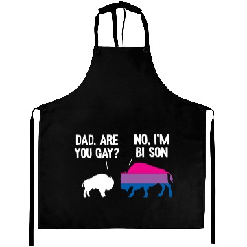 Discover Dad Are You Gay Bison Bisexual Funny Bi Pride Aprons