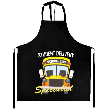 Discover Funny School Bus Driver Student Delivery Specialis Aprons