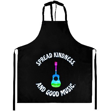 Discover SPREAD KINDNESS AND GOOD MUSIC GUITAR LOVE Aprons