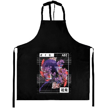 Discover Vaporwave Koi Fish Japan Sakura Carp Breeder Aprons