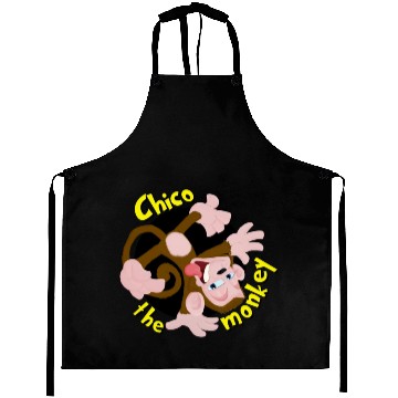 Discover Chico the Monkey doing a handstand Aprons