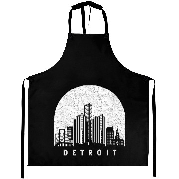 Discover Detroit Michigan Skyline Aprons