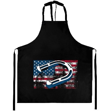 Discover Cool Horseshoe Pitching USA Flag Funny US Pitcher Aprons