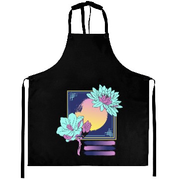 Discover Neon Floral Sunset Aprons