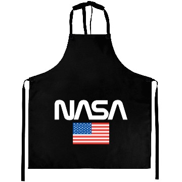 Discover Nasa Worm Logo With American Flag Gift Aprons