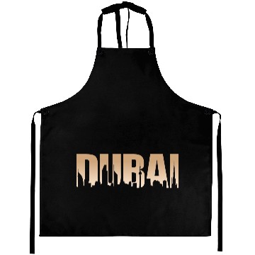 Discover Dubai Typography Skyline City Metropole Vacations Aprons