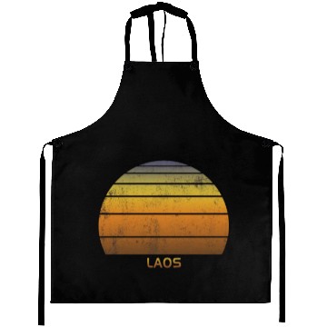 Discover Retro Laos Sunset Vintage Native Vacation Aprons
