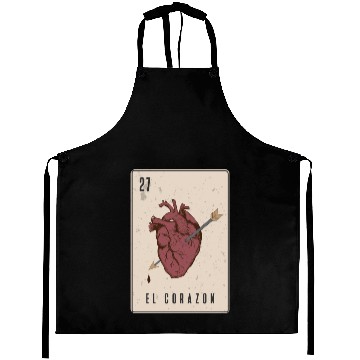 Discover El Corazon Mexican Loteria Aprons