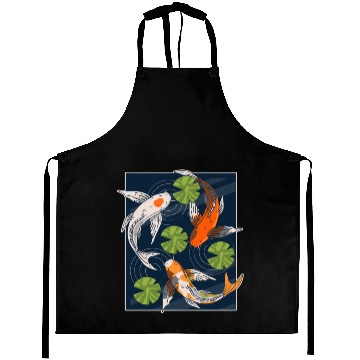 Discover Koi Fish Lover Asian Japanese Carp Water Pond Anim Aprons