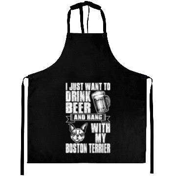 Discover Drink Beer And Hang With Boston Terrier Dog Aprons