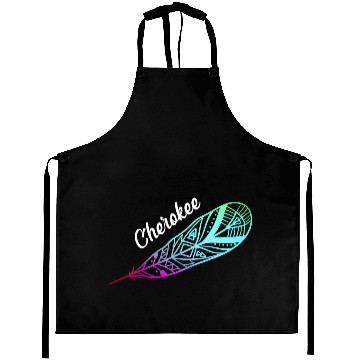 Discover Cherokee Feather Native American Indian Gift Aprons