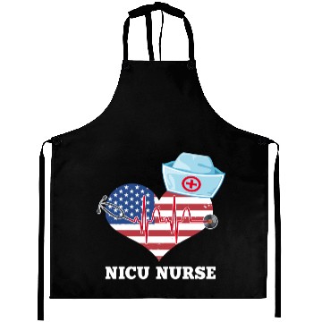 Discover NICU Nurses USA Flag Aprons