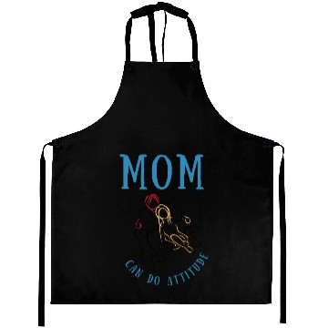 Discover Mom Can Do Attitude Blue Aprons