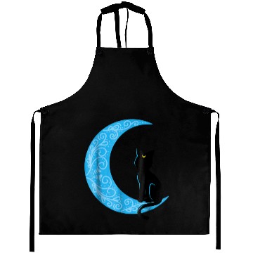 Discover Black Cat Crescent Moon Sailor Mom 1103 Aprons