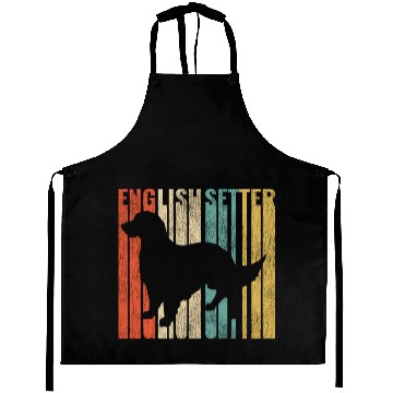 Discover English Setter Retro 1970s Dog Silhouette Cracked Aprons