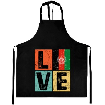 Discover I Love Afghanistan Flag for Afghan Pride Aprons