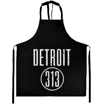 Discover Detroit 313 Area Code Vintage Aprons