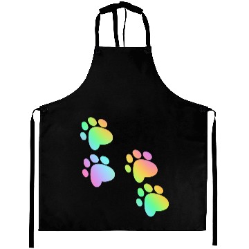 Discover Rainbow Ombre Paw Prints Aprons