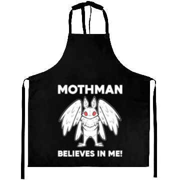 Discover Mothman Believes In Me Aprons