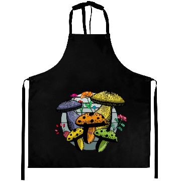 Discover Mushrooms colorful Aprons