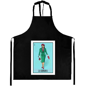 Discover La Chingona The Bad Ass Woman Card Mexican Lottery Aprons