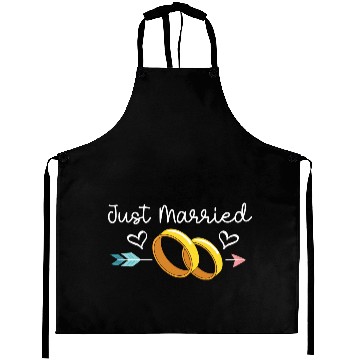 Discover Just Married Ring Saying Heart Aprons
