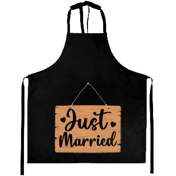 Discover Just Married Sign Aprons