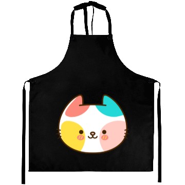 Discover Kawaii Cat Head Multicolored Aprons