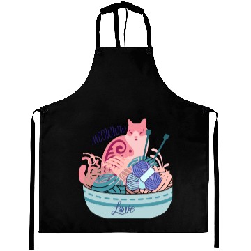 Discover Cat with wool basket Aprons