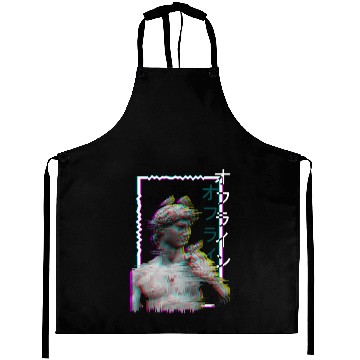 Discover Greek Statue Ancient Vaporwave Synthwave Glitch Aprons