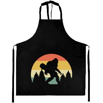 Discover Retro Silhouette Sasquatch Bigfoot Skateboard Aprons