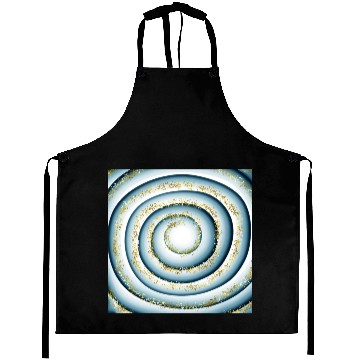 Discover Dark Blue White Gold Fantasy Spiral Pattern Aprons