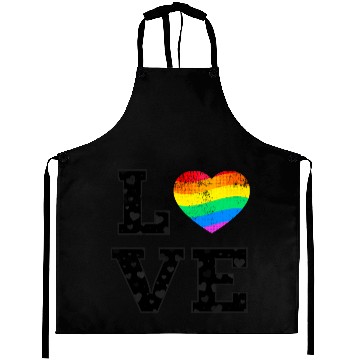 Discover Love Pride rainbow heart Aprons