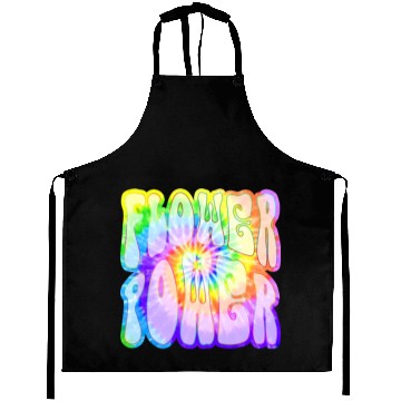 Discover Retro Hippie Batik Spirale Flower Power 1 Aprons