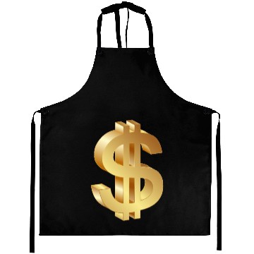 Discover gold dollar sign logo 3d Aprons