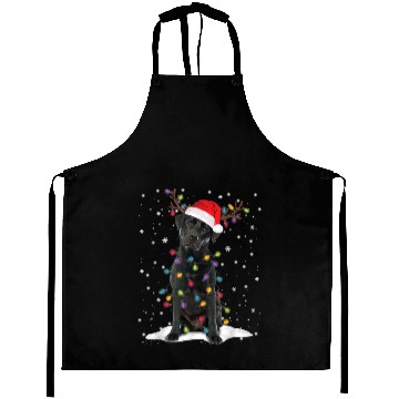Discover Black Lab Labrador Christmas Tree Light Pajama Dog Aprons