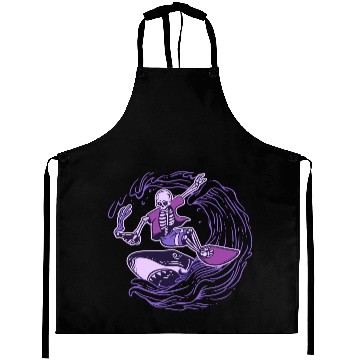 Discover Surfing Skeleton Halloween Aprons
