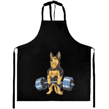 Discover German Shepherd Working Out Funny Doberman gym Aprons