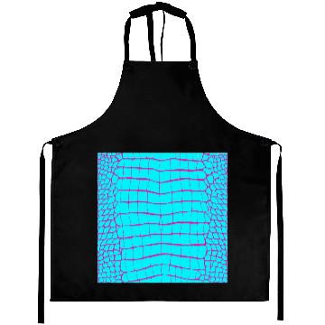 Discover Crocodile Neon Pink Turquoise Wild Animal Pattern Aprons