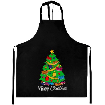 Discover Merry Christmas Tree Love Reading Books Librarian Aprons