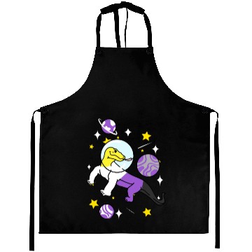 Discover Nonbinary Pride Komodo Dragon In Space Aprons