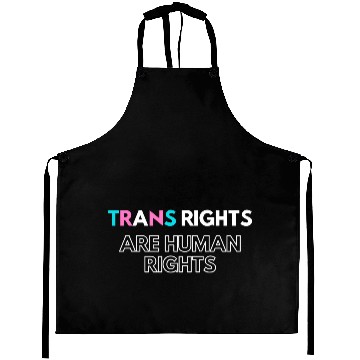 Discover Trans Rights Are Human Rights (simple/white) Aprons