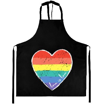 Discover Love Is Love Rainbow Heart Aprons
